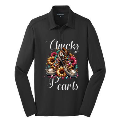 Chucks And Pearls S Silk Touch Performance Long Sleeve Polo