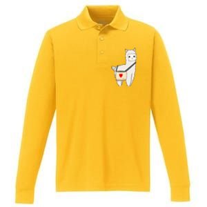 Cute Alpaca Pun Funny Alpaca My Bag Performance Long Sleeve Polo