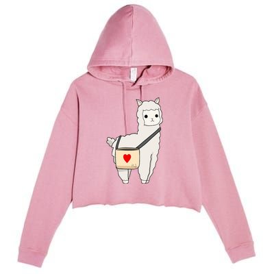 Cute Alpaca Pun Funny Alpaca My Bag Crop Fleece Hoodie