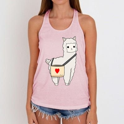 Cute Alpaca Pun Funny Alpaca My Bag Women's Knotted Racerback Tank