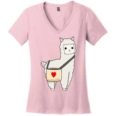 Cute Alpaca Pun Funny Alpaca My Bag Women's V-Neck T-Shirt