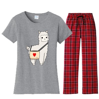 Cute Alpaca Pun Funny Alpaca My Bag Women's Flannel Pajama Set