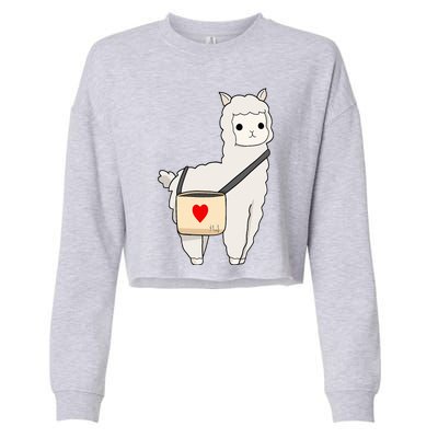 Cute Alpaca Pun Funny Alpaca My Bag Cropped Pullover Crew