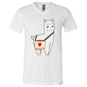 Cute Alpaca Pun Funny Alpaca My Bag V-Neck T-Shirt