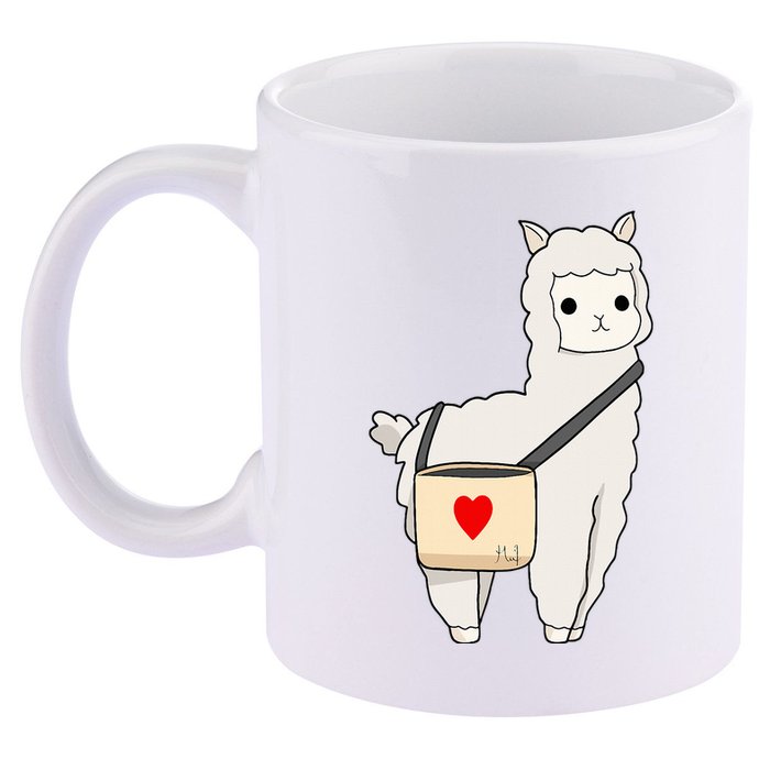 Cute Alpaca Pun Funny Alpaca My Bag 11oz C Handle Ceramic Mug