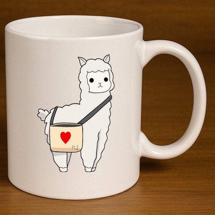 Cute Alpaca Pun Funny Alpaca My Bag 11oz C Handle Ceramic Mug