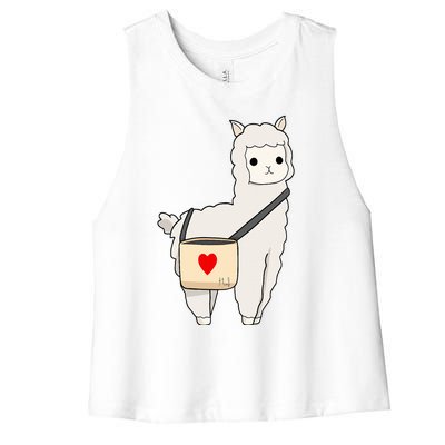 Cute Alpaca Pun Funny Alpaca My Bag Women's Racerback Cropped Tank