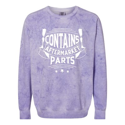 Contains Aftermarket Parts Amputee Clothing Amputee Gifts Colorblast Crewneck Sweatshirt