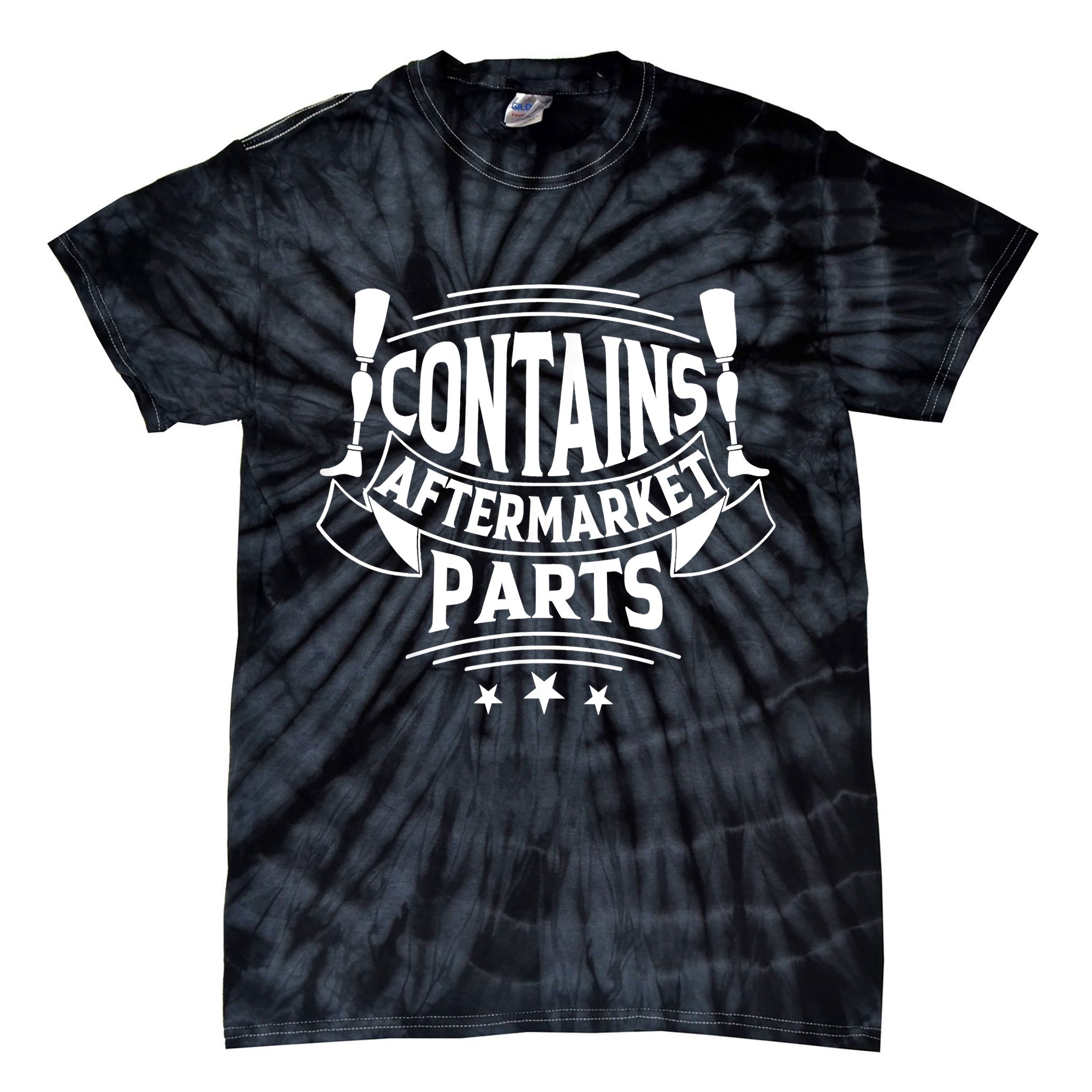 Contains Aftermarket Parts Amputee Clothing Amputee Gifts Tie-Dye T-Shirt