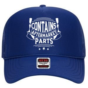 Contains Aftermarket Parts Amputee Clothing Amputee Gifts High Crown Mesh Back Trucker Hat