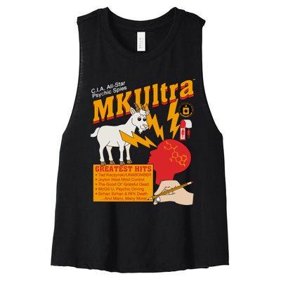 Cia Allstar Psychic Spies Mkultra Women's Racerback Cropped Tank