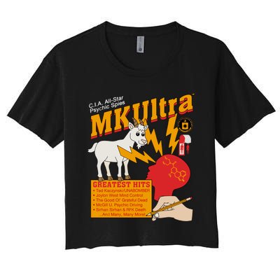 Cia Allstar Psychic Spies Mkultra Women's Crop Top Tee