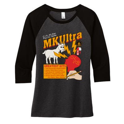 Cia Allstar Psychic Spies Mkultra Women's Tri-Blend 3/4-Sleeve Raglan Shirt