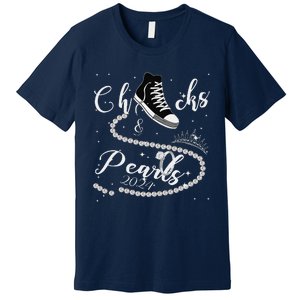 Chucks And Pearls 2024 Kamala Harris 2024 Vote For President Gift Premium T-Shirt