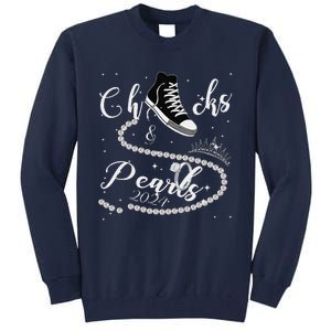 Chucks And Pearls 2024 Kamala Harris 2024 Vote For President Gift Tall Sweatshirt