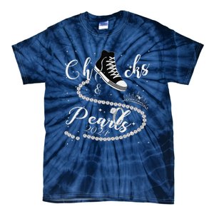 Chucks And Pearls 2024 Kamala Harris 2024 Vote For President Gift Tie-Dye T-Shirt