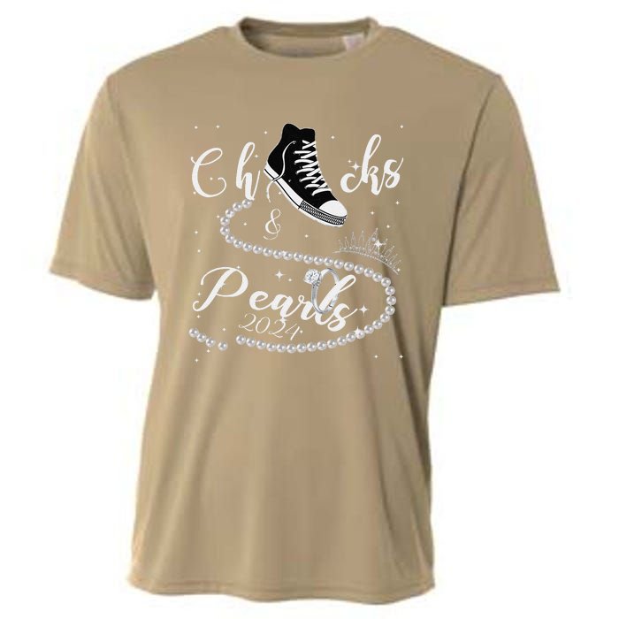 Chucks And Pearls 2024 Kamala Harris 2024 Vote For President Gift Cooling Performance Crew T-Shirt