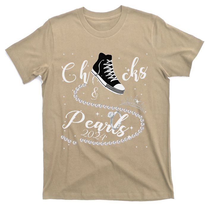 Chucks And Pearls 2024 Kamala Harris 2024 Vote For President Gift T-Shirt