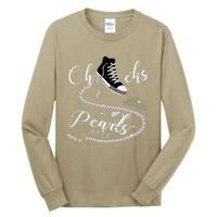 Chucks And Pearls 2024 Kamala Harris 2024 Vote For President Gift Tall Long Sleeve T-Shirt