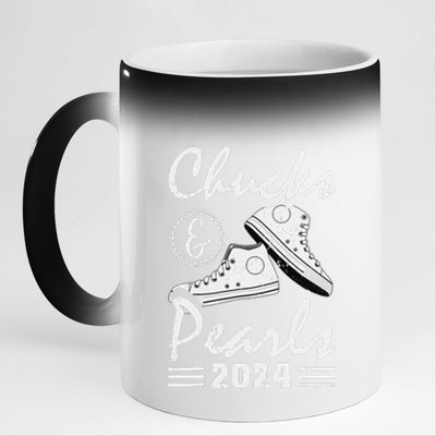 Chucks And Pearls Kamala Harris 2024 Usa Election 2024 Gift 11oz Black Color Changing Mug