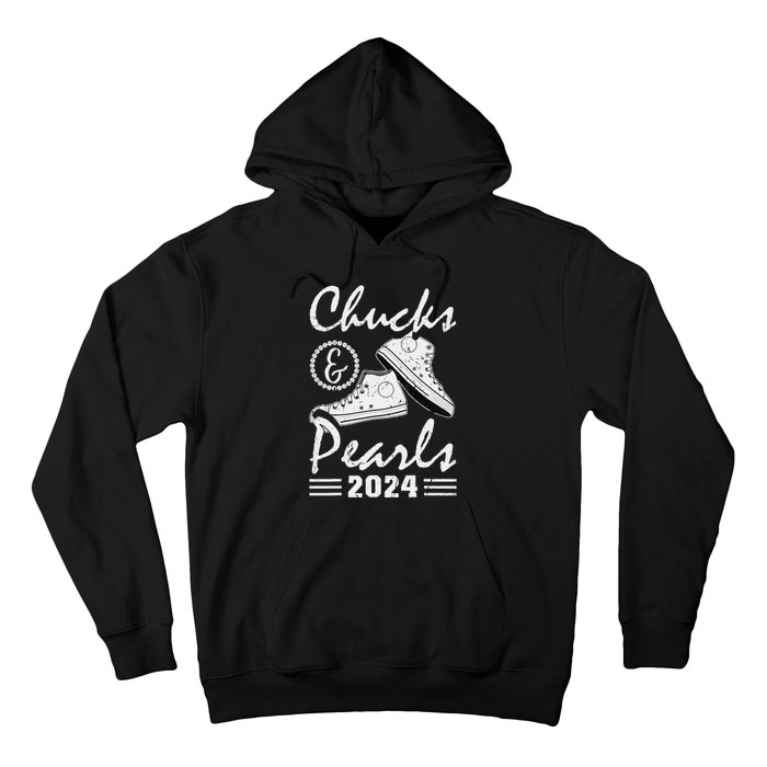 Chucks And Pearls Kamala Harris 2024 Usa Election 2024 Gift Hoodie