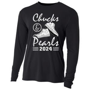 Chucks And Pearls Kamala Harris 2024 Usa Election 2024 Gift Cooling Performance Long Sleeve Crew