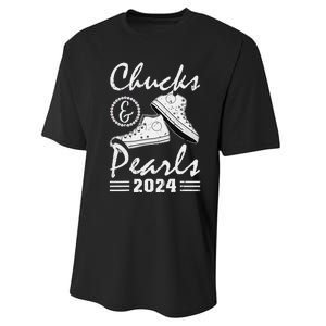 Chucks And Pearls Kamala Harris 2024 Usa Election 2024 Gift Performance Sprint T-Shirt