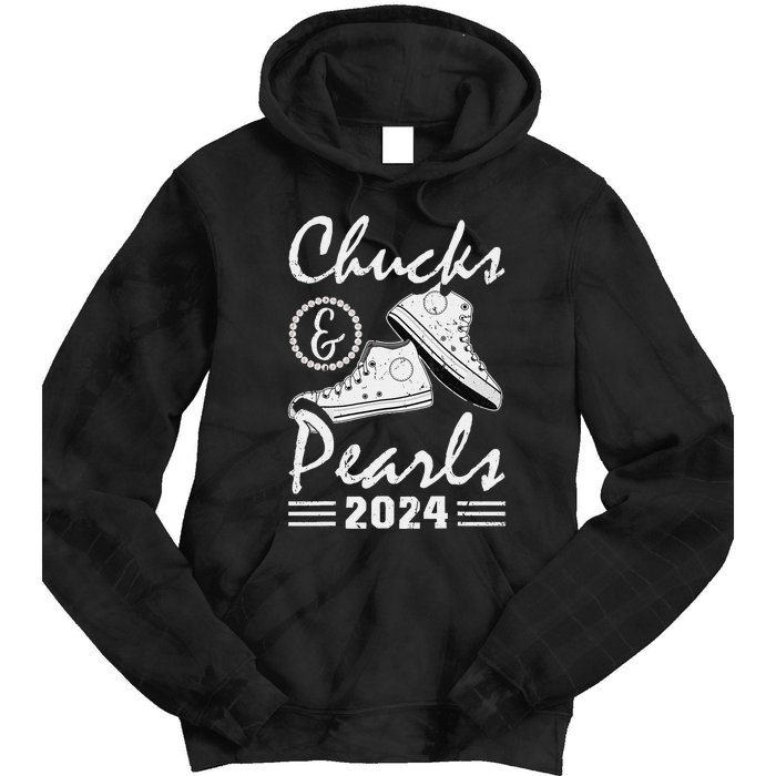 Chucks And Pearls Kamala Harris 2024 Usa Election 2024 Gift Tie Dye Hoodie