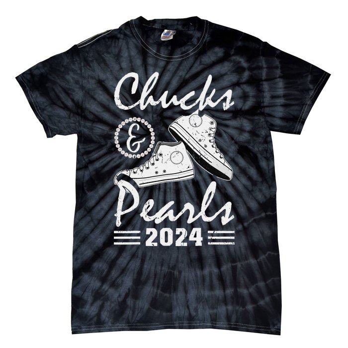 Chucks And Pearls Kamala Harris 2024 Usa Election 2024 Gift Tie-Dye T-Shirt