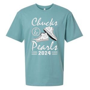 Chucks And Pearls Kamala Harris 2024 Usa Election 2024 Gift Sueded Cloud Jersey T-Shirt