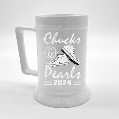 Chucks And Pearls Kamala Harris 2024 Usa Election 2024 Gift Beer Stein