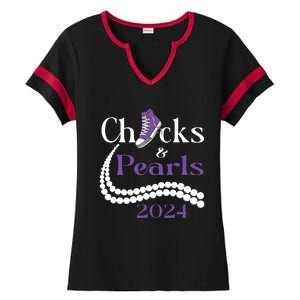 Chucks And Pearls I Understand The Assignment 2024 Ladies Halftime Notch Neck Tee