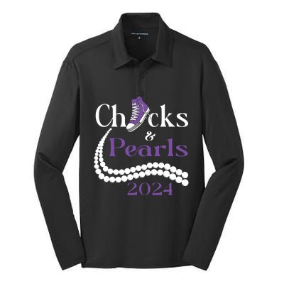 Chucks And Pearls I Understand The Assignment 2024 Silk Touch Performance Long Sleeve Polo