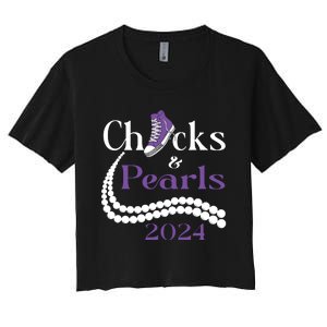 Chucks And Pearls I Understand The Assignment 2024 Women's Crop Top Tee