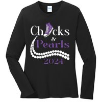 Chucks And Pearls I Understand The Assignment 2024 Ladies Long Sleeve Shirt