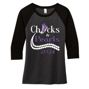 Chucks And Pearls I Understand The Assignment 2024 Women's Tri-Blend 3/4-Sleeve Raglan Shirt