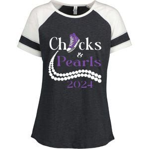 Chucks And Pearls I Understand The Assignment 2024 Enza Ladies Jersey Colorblock Tee