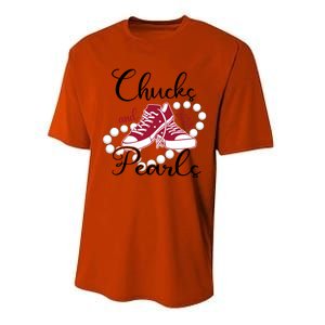 Chucks And Pearls IM With Her Kamala 2024 For President 47 Gift Performance Sprint T-Shirt