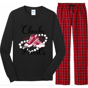 Chucks And Pearls IM With Her Kamala 2024 For President 47 Gift Long Sleeve Pajama Set