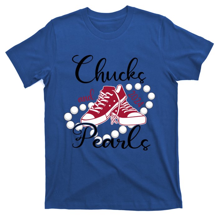 Chucks And Pearls IM With Her Kamala 2024 For President 47 Gift T-Shirt