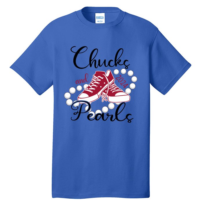 Chucks And Pearls IM With Her Kamala 2024 For President 47 Gift Tall T-Shirt