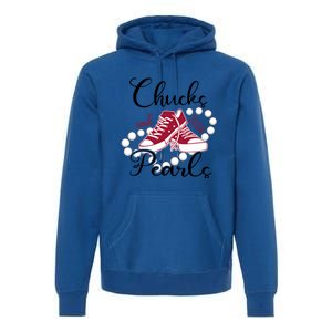 Chucks And Pearls IM With Her Kamala 2024 For President 47 Gift Premium Hoodie