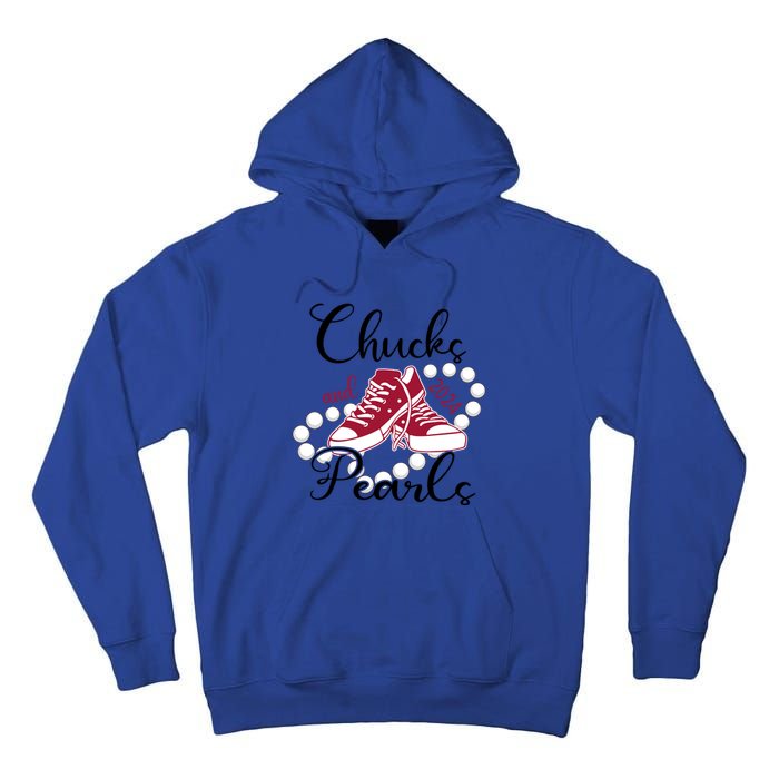 Chucks And Pearls IM With Her Kamala 2024 For President 47 Gift Tall Hoodie