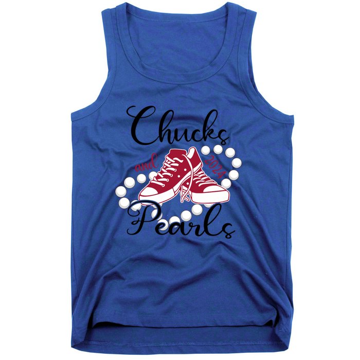 Chucks And Pearls IM With Her Kamala 2024 For President 47 Gift Tank Top