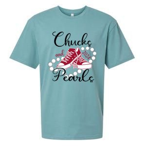 Chucks And Pearls IM With Her Kamala 2024 For President 47 Gift Sueded Cloud Jersey T-Shirt