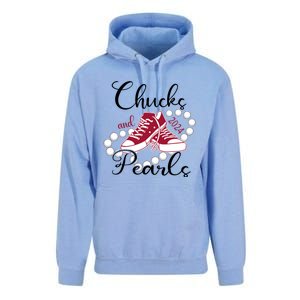 Chucks And Pearls IM With Her Kamala 2024 For President 47 Gift Unisex Surf Hoodie