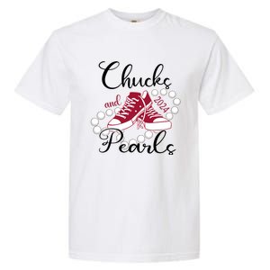 Chucks And Pearls IM With Her Kamala 2024 For President 47 Gift Garment-Dyed Heavyweight T-Shirt