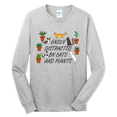 Cats And Plants Funny Gardening For Gardener Great Gift Tall Long Sleeve T-Shirt