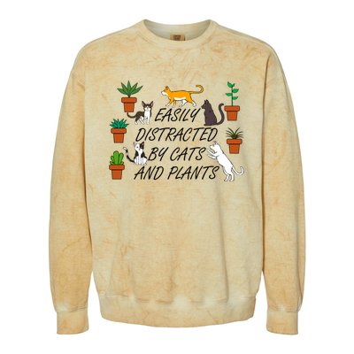 Cats And Plants Funny Gardening For Gardener Great Gift Colorblast Crewneck Sweatshirt