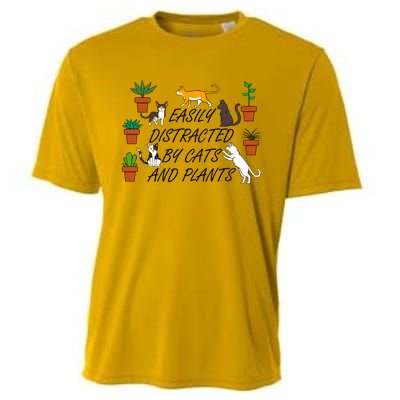 Cats And Plants Funny Gardening For Gardener Great Gift Cooling Performance Crew T-Shirt